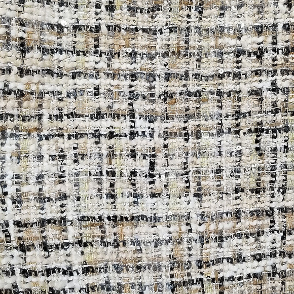 Ann Taylor LOFT Wmns Pencil Skirt Sz 4 Ivory Gold Tweed Pockets Academia Office - Picture 2 of 11